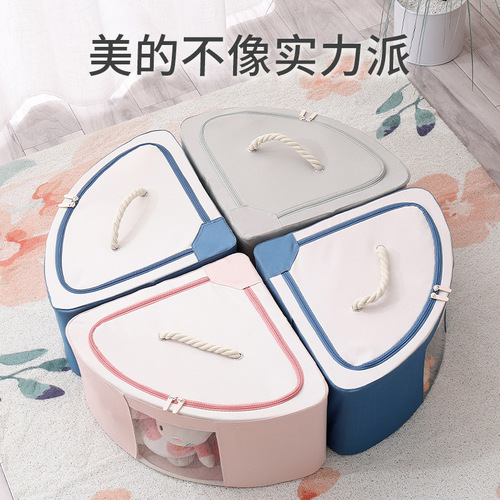 Paisiron original corner box Oxford cloth waterproof and moisture-proof fabric fan-shaped folding storage box for clothing and toys