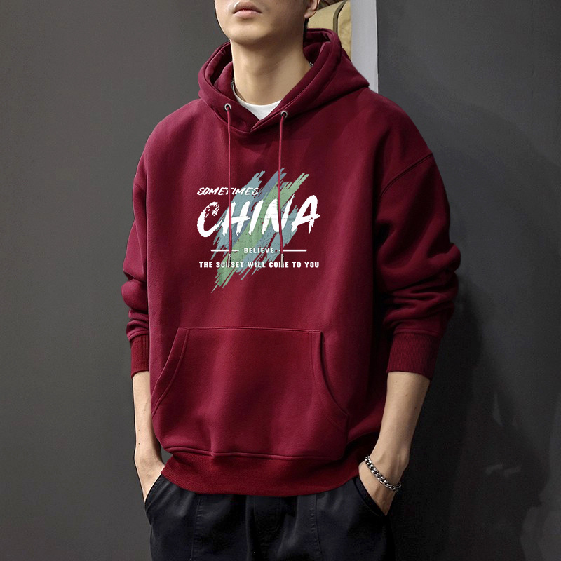 Rojo vino con sudadera normal - 2503