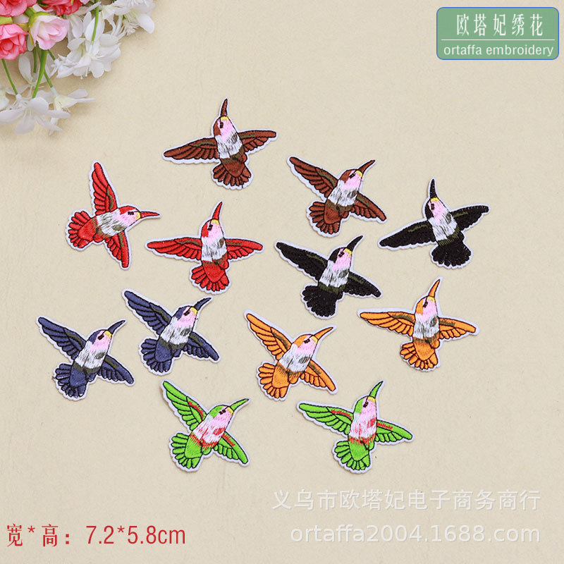 优质小鸟刺绣布贴外贸补丁贴布绣片卡通熨烫贴绣花标diy服装辅料