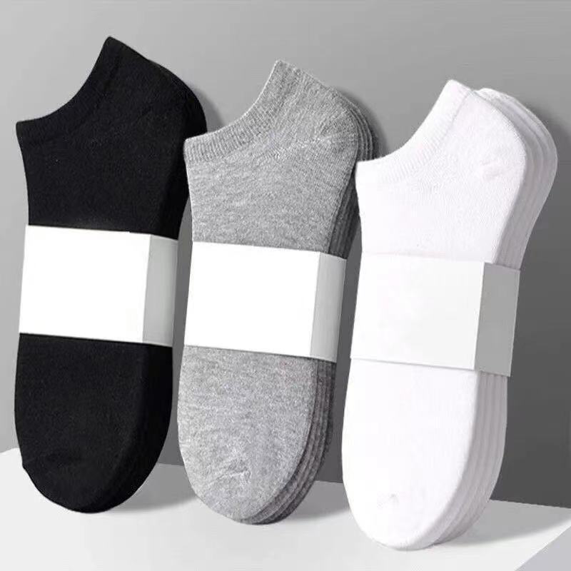 Socks men's summer solid color black white gray ankle socks unisex low-cut breathable socks low-top socks wholesale