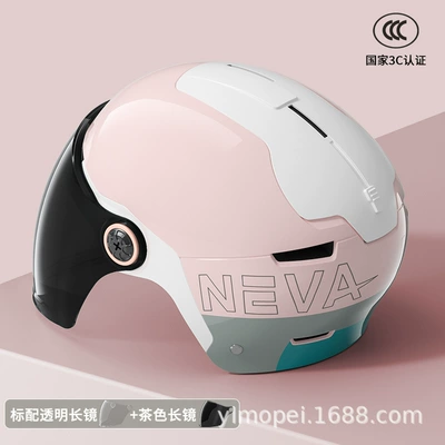 women's motorcycle summer battery bike | Motosiklet kaskı (dəbilqə) - cherry-powder-neva-flower-transparent-long-mirror-brown-long-mirror