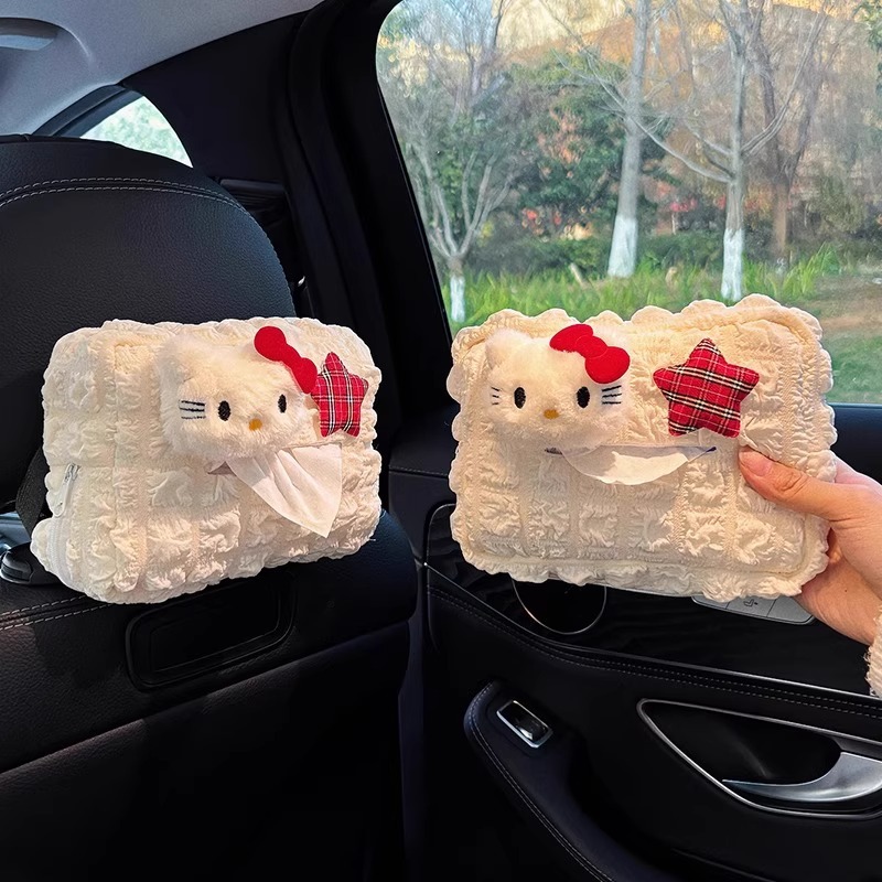 Kitty Tissue Box Car Creative Cartoon Car Hanging Paper Box New High-End Car Paper Box Decoration