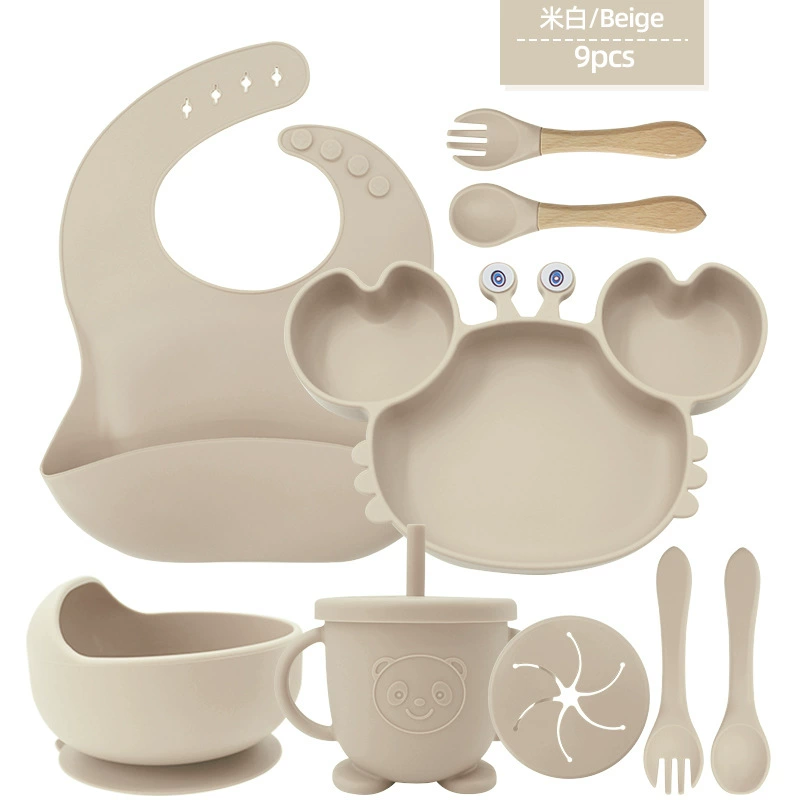 Children's silicone tableware, set, cartoon food silicone, dinner plate