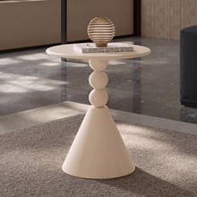 当天发小户型客厅小茶几金属小圆桌奶油风洽谈桌沙发角几铁艺边几