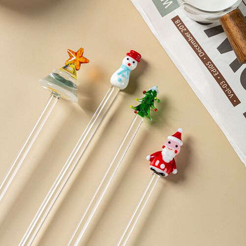 Korean style ins cute candy series colored glass spoon coffee stirring spoon spiral twist glass spoon