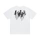 Spring and summer 2025 new A @ MI chain letter pattern crew neck pullover short sleeve men and women with a batch of hair