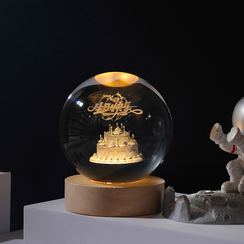 星空テーブルランプ、銀河クリスタルボール、ナイトライト、デスクトップ装飾品、高級感のある誕生日プレゼント、中秋節の贈り物|undefined