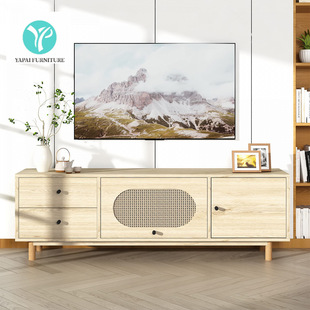 Panel Furniture Cross-Border Supply Amazon Living Room Rattan Tv Cabinet Storage Simple Factory Wholesale