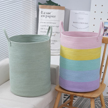 跨境大号收纳筐现代简约棉绳收纳篮儿童玩具脏衣服家居用品储物