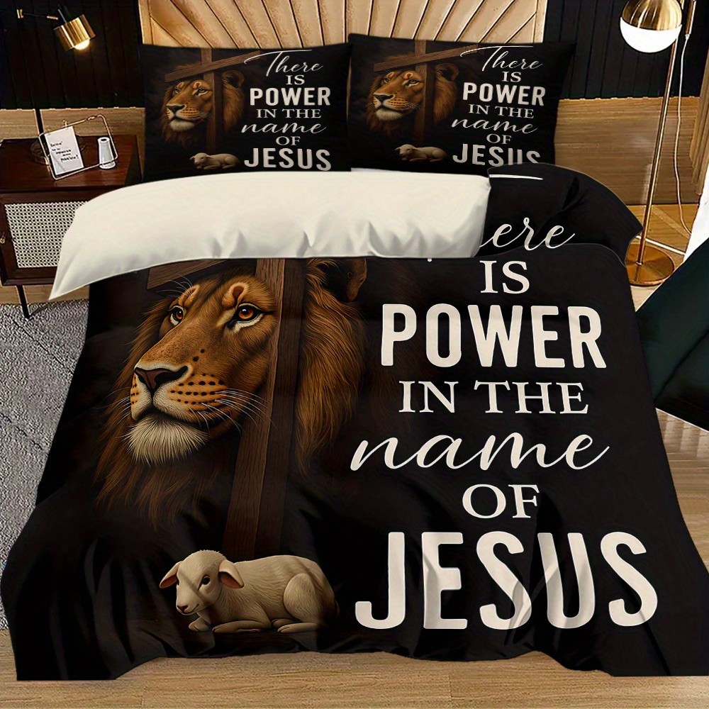 TEMU / JIT textil doméstico molido impresión digital ropa de cama kit león patrón creativo fuente fábrica