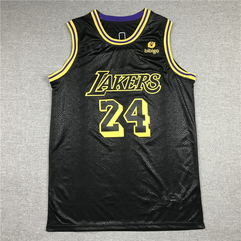 Foreign trade wholesale jersey vest embroidery Lakers No.24 #8 Kobe basketball uniform black snake pattern new advertising standard jersey