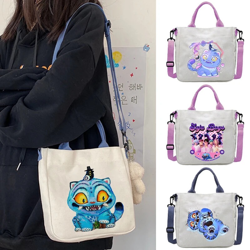 Cross-Border European and American Popular Theme Demon Slayer Kpop Crossbody Bag Kawaii Cartoon Anime Print Bag Cross-Border European and American Popular Theme Demon Slayer Kpop Crossbody Bag Kawaii Cartoon Anime Print Bag