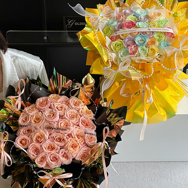 Wonderland Light embalaje de papel ramo de flores sensación de alta calidad hecha a mano embalaje de regalos de película colorida impermeable florista embalaje de papel