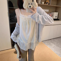 蕾丝吊带背心女夏季设计感小众内搭打底绝美外穿无袖上衣小衫秋季