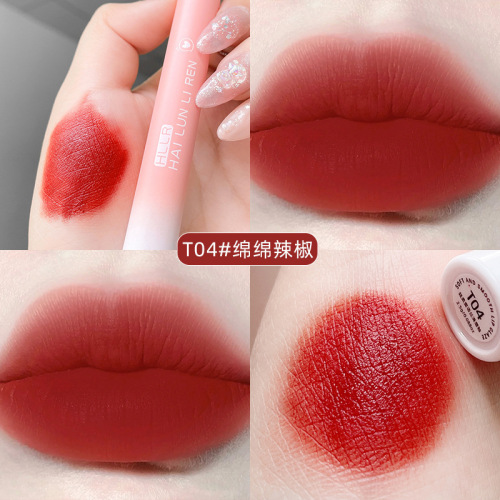 Helen Beauty powder tube lip glaze velvet matte moisturizing lip mud cosmetics non-stick cup lipstick wholesale for students