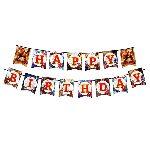 Amazon Iron Man Party Decorations: Happy Birthday Bunting, Balloons, and Spiral Charms