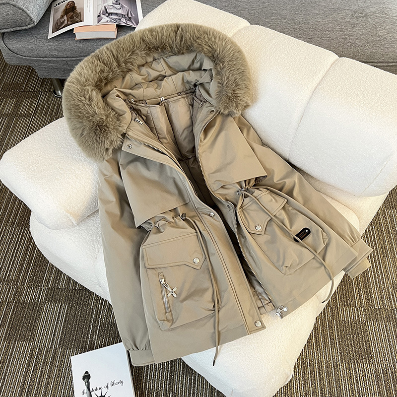 Moteriški drabužiai, vienas drabužis, trijų drabužių parka, moteriški trumpi 2024 m. nauji medvilniniai drabužiai, žieminė medvilninė paminkštinta striukė, žieminis paltas_voghion.com