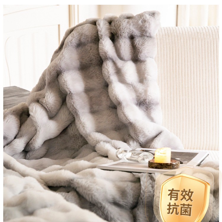 Manta de lana de conejo de lujo ligero, siesta de oficina, aire acondicionado, sofá, manta, engrosamiento de invierno, manta de terciopelo, manta de edredón pequeño
