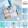 Warm Cup+Scarf+Bouquet+Blue Box