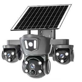 V380三镜头360度无线摄像头手机远程室外家用夜视4G监控器摄像机