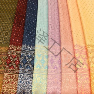 One-piece tube Southeast Asian ethnic style jacquard garment fabric Burmese skirt short skirt fabric Dai C Thai red