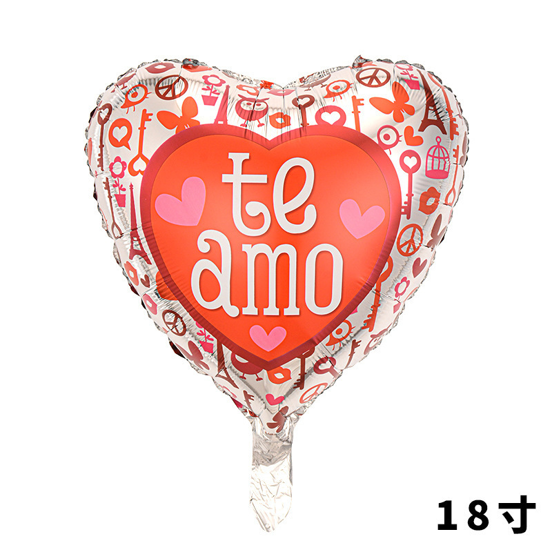 Globo de película de aluminio de amor occidental de 18 pulgadas LOVE Tanabata Día de San Valentín Boda Boda Confesión romántica Diseño de globo image 35