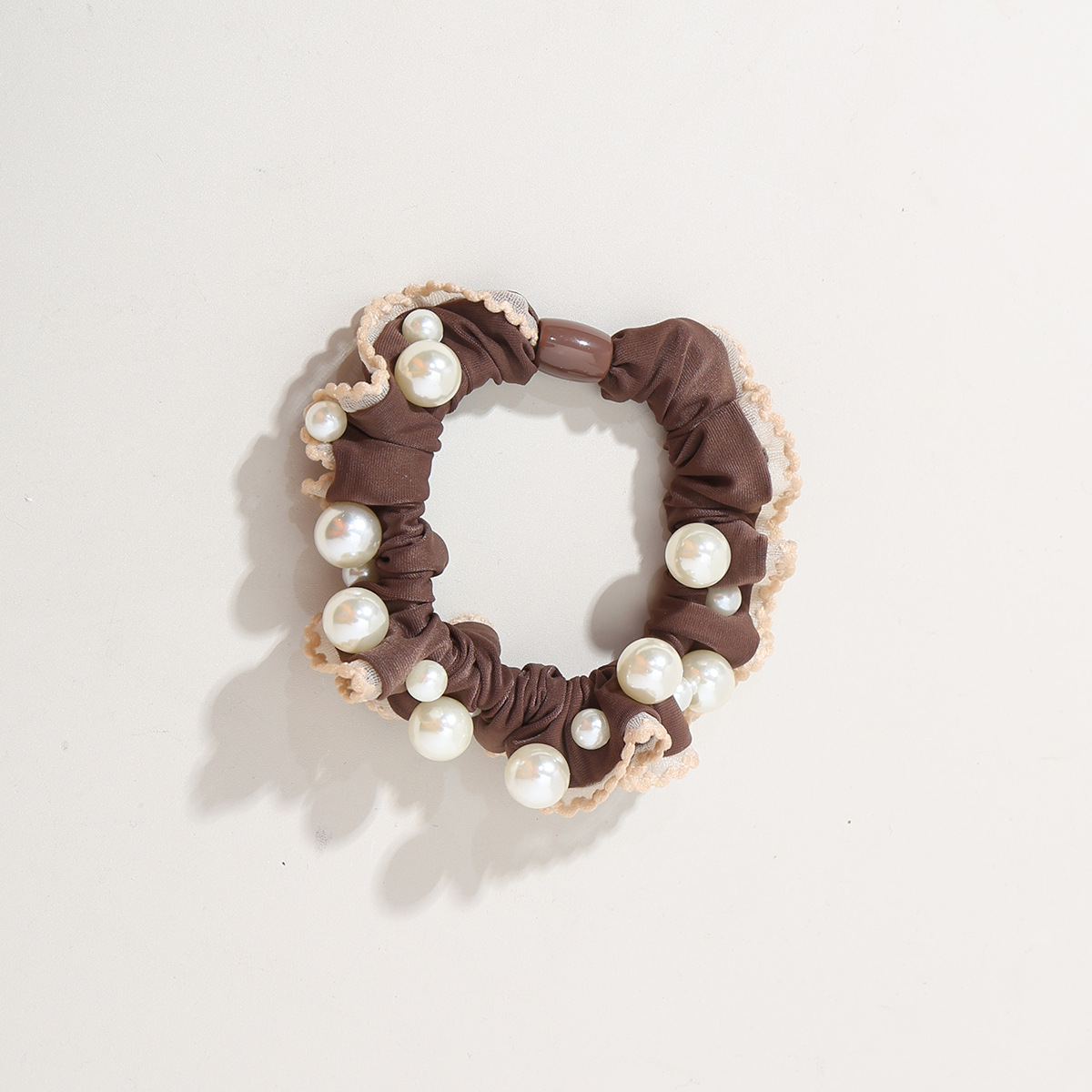 #7 진주 장식 다크 브라운 - 레이스 스타일