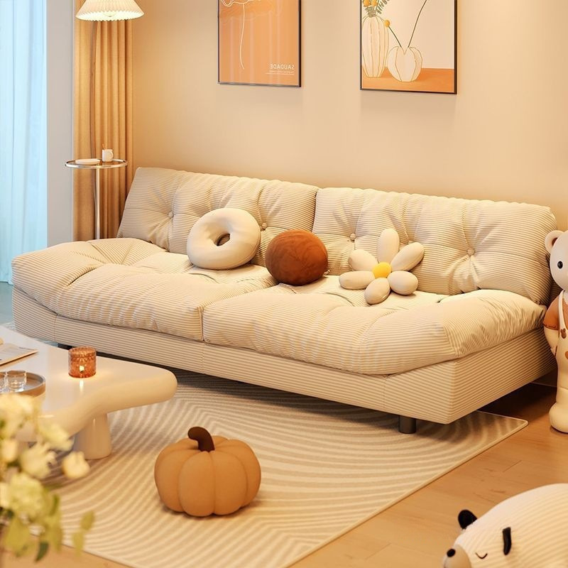 Sofa Living Room Small Apartment Rental Apartment Bedroom Double or Three Person Straight Row Cloud Lazy Fabric Sofa New Style
