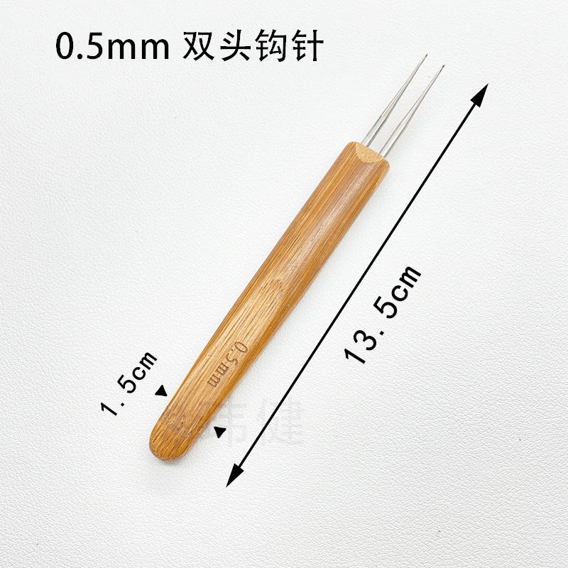 Mango de bambú crochet cabeza de metal crochet mango de bambú aluminio ganchillo suéter aguja coque ganchillo carbonizado fábrica al por mayor