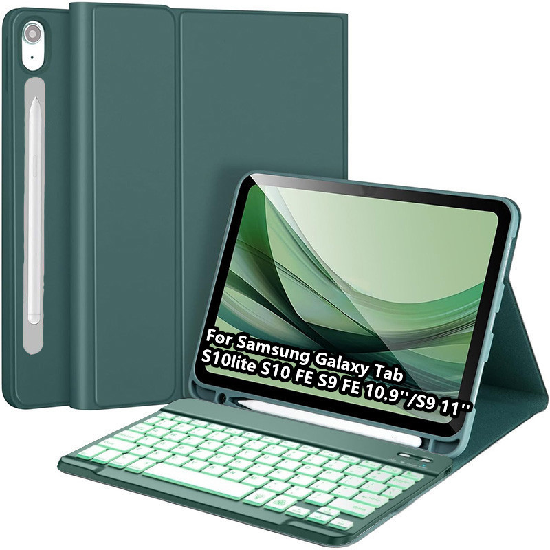Suitable for Galaxytaba9+ Bluetooth Keyboard Protective Case Samsung 11inch Tablet Case S6Lite Colorful Backlit Case Suitable for Galaxytaba9+ Bluetooth Keyboard Protective Case Samsung 11inch Tablet Case S6Lite Colorful Backlit Case