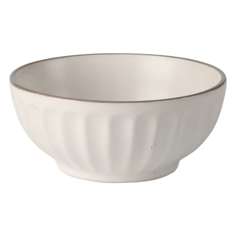 Gran colección de cuencos hermosos, cuencos de sopa de cerámica de color sólido retro, cuencos de fideos, ensaladeras de frutas redondas, vajillas para el hogar al por mayor