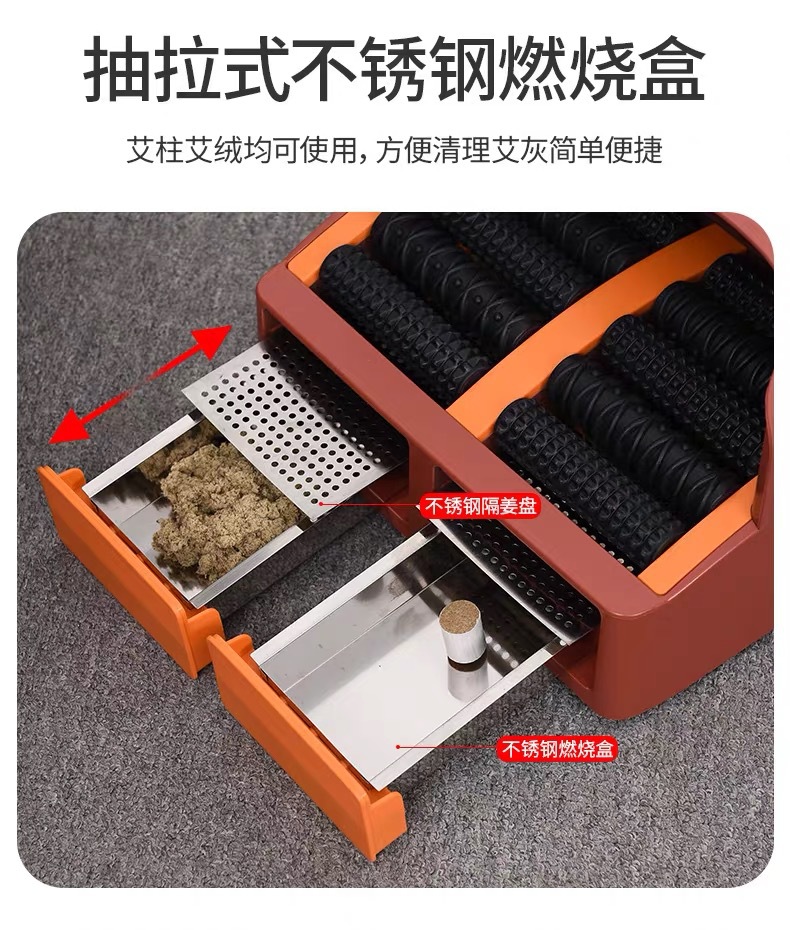 Foot Moxibustion Box with Massage Roller Ginger-Style Warming Tool for Home Spa and Wellness Studio Use in use