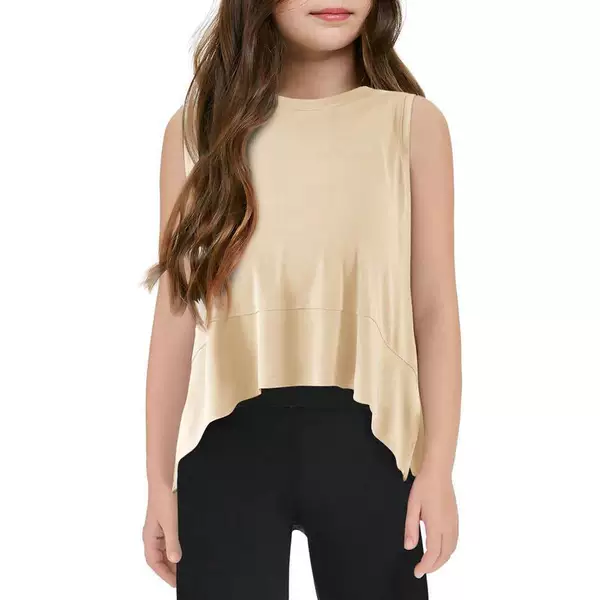 I 10674 Sleeves Round Neck T-shirt, sleeveless round-neck top