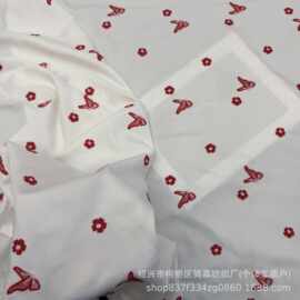 2026款蝴蝶花朵春秋高Ji现货TR刺绣绣花外套套装帽子发饰面布料