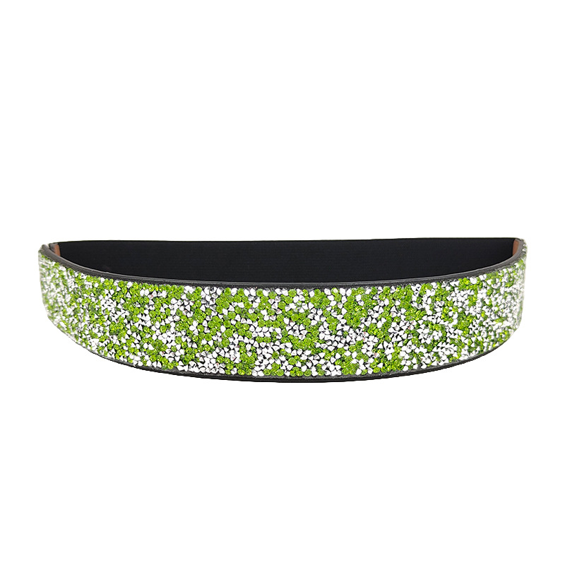 Bling rhinestone diamante-incrustado elástico cinturón ancho flash Diamante de las mujeres todo partido cristal cintura sello moda cinturón elástico