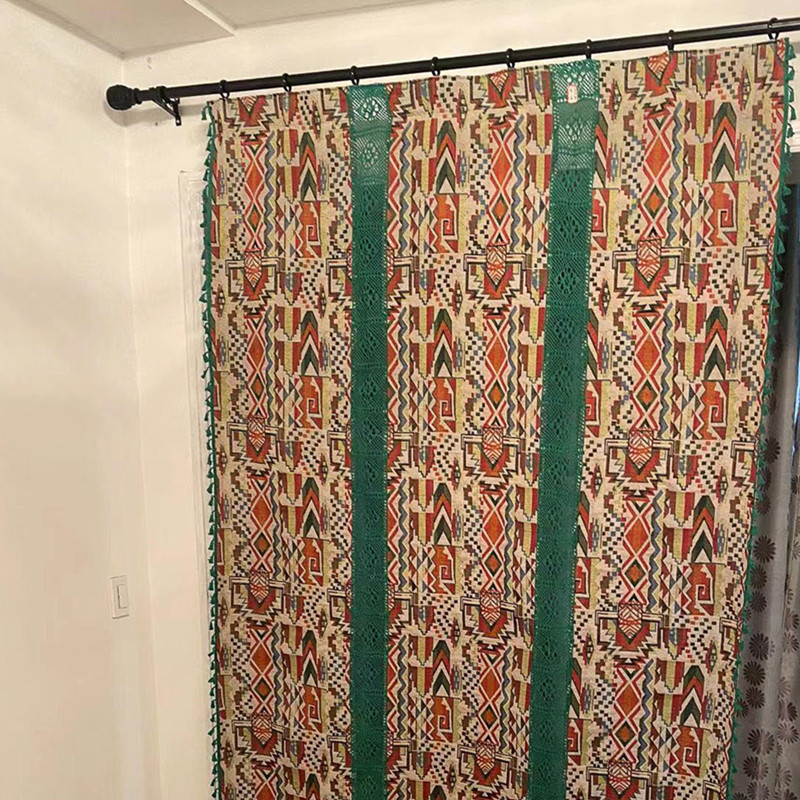 American B&B Curtains Cut Out Bohemian Style Hotel Xinjiang Xizang Curtain Factory Direct Sales Dropshipping