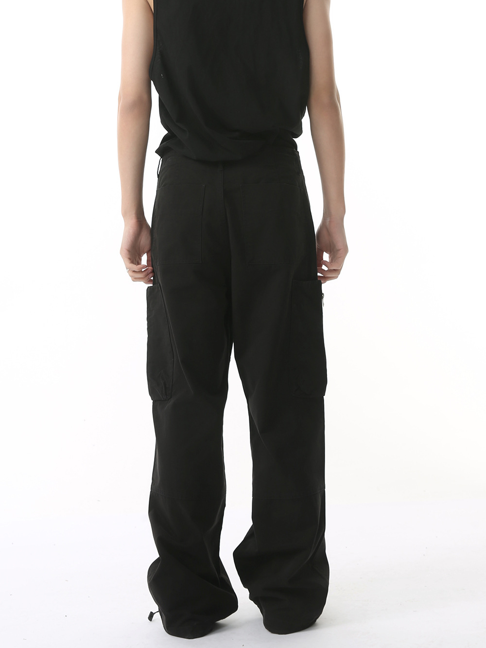 MTLCLOTHES Hombres| High Street Cleanfit Splice Zipper Design Hip Hop Casual Solid Jeans Tide