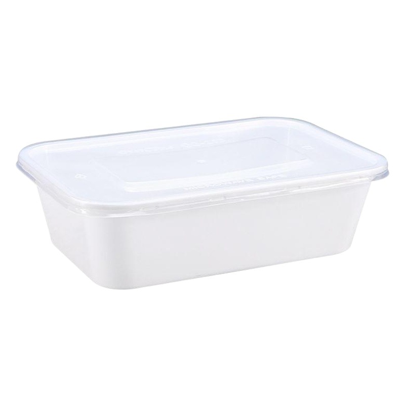 Fiambrera desechable Fiambrera de plástico rectangular para llevar vajilla comida rápida tazón de sopa grueso con tapa caja de embalaje plato