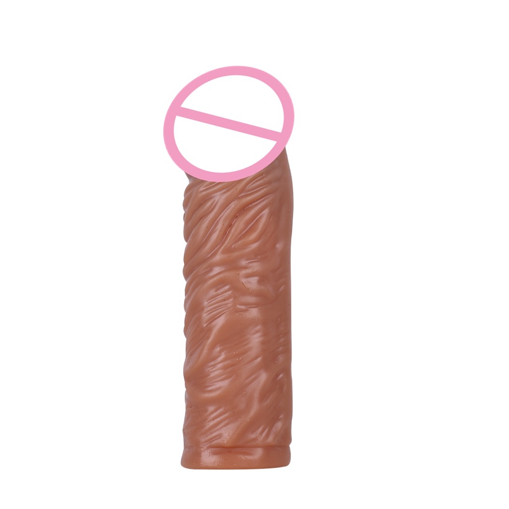 Mante de lobo, manga de pene, manga de pene de simulación de cristal alargada, manga de pene, juguetes sexuales TPE, manga de bloqueo de juguete para parejas