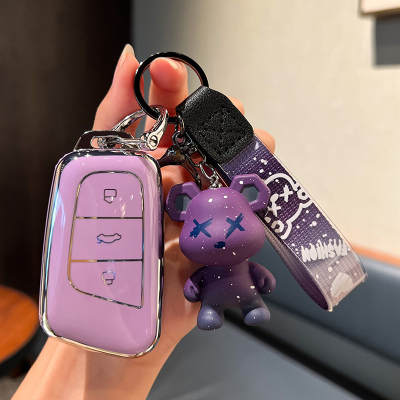 체리 F-스마트 3 키 [싱글 쉘 퍼플] + 퍼플 베어 펜던트
