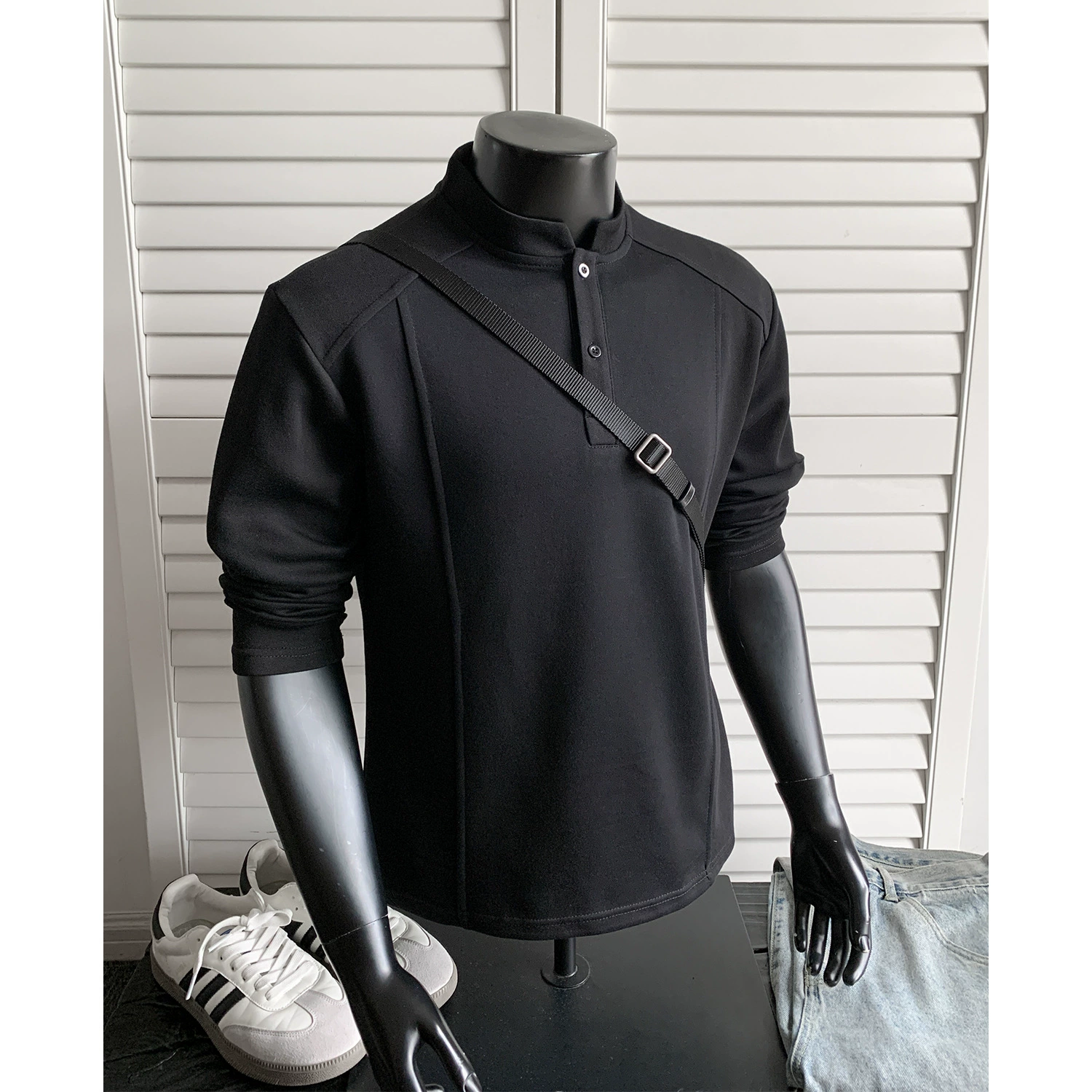 Warm long-sleeve, base sweatshirt, polo