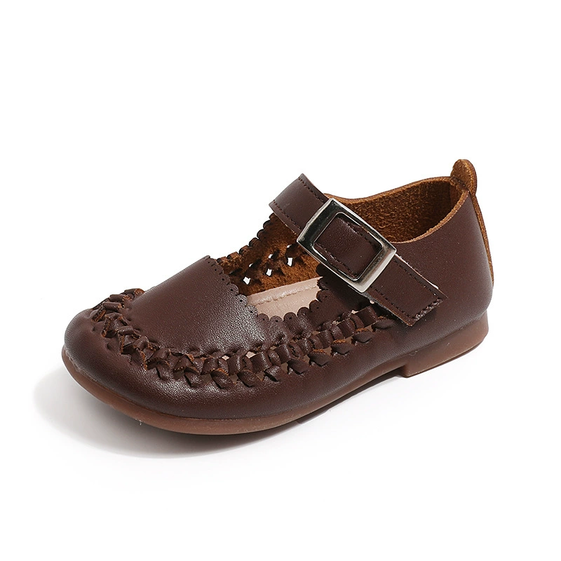 Woven breathable children's fashionable shoes for leather shoes, colored small princess costume