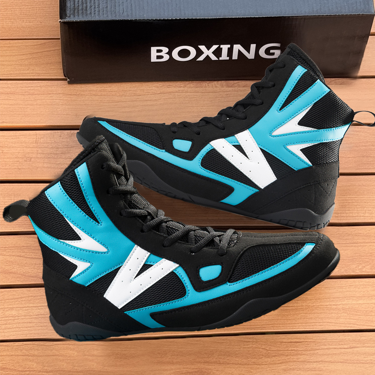 Professional Boxing Shoes for Men, High-Top Fighting Martial Arts Competition Training Shoes, Wrestling Shoes, Sanda Shoes, Taekwondo Boxing Shoes for Women