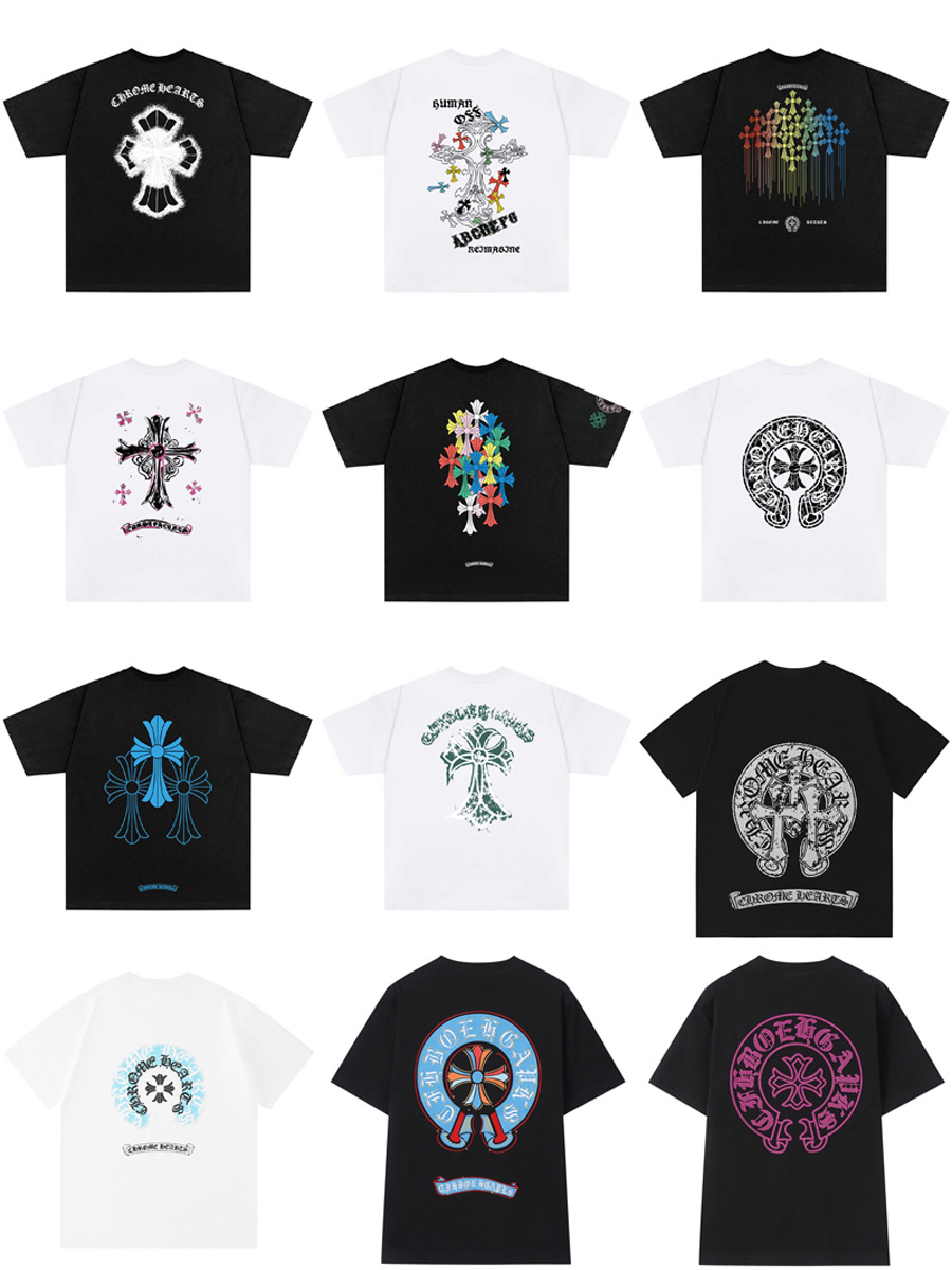 Chrome Hearts üslubunda sanskrit çapı olan unisex futbolka