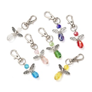 Cross-border Angel Wings Wedding Dress Water Drops Alloy Pendant Party Supplies Wedding Hanging Ornaments Butterfly Keychain Accessories