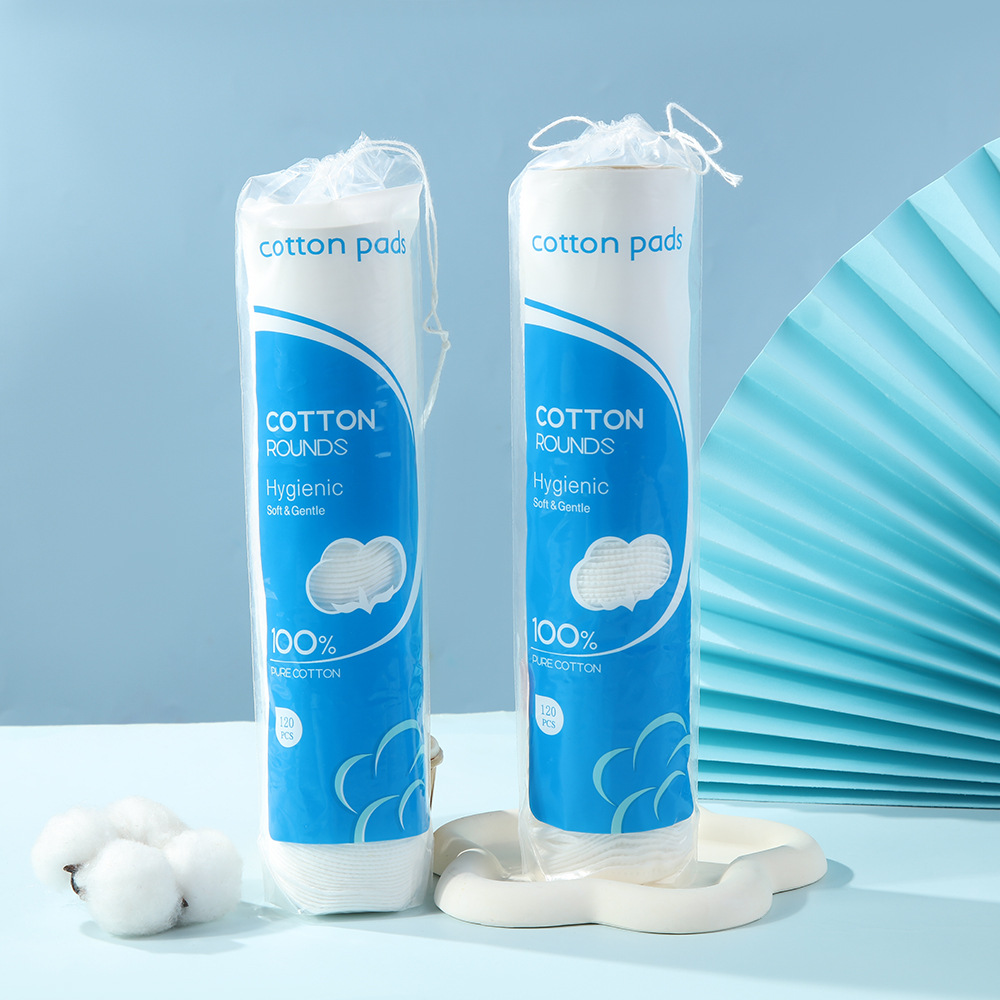 Amazon algodón redondo engrosado agujero de aguja borde sándwich ahorro de agua húmedo aplicación desechable algodón desinfectante de uñas mayorista