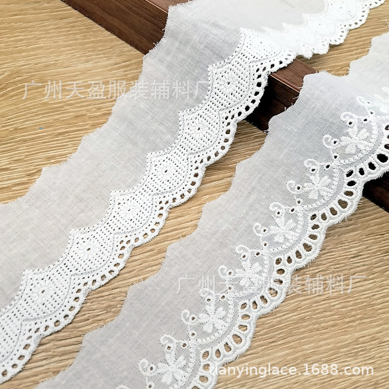 全棉布边刺绣蕾丝花边 DIY童装花边辅料 衣领裙摆窗帘装饰宽5-6cm