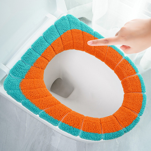 Universal toilet seat cushion, four-season thickened toilet cover, knitted toilet seat cushion, washable household toilet ring