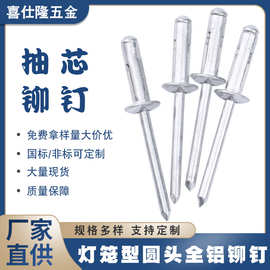 喜仕隆灯笼拉钉全铝抽芯铆钉铝拉钉拉铆钉圆头灯笼型铝铆钉铁铆钉