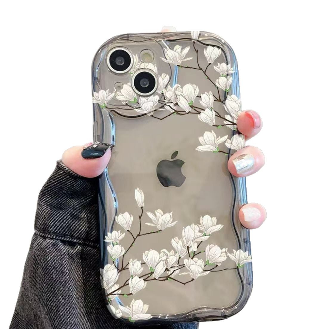 Nueva flor de magnolia blanca china para Apple 16 funda transparente para teléfono móvil iPhone13promax/12/11/15/14
